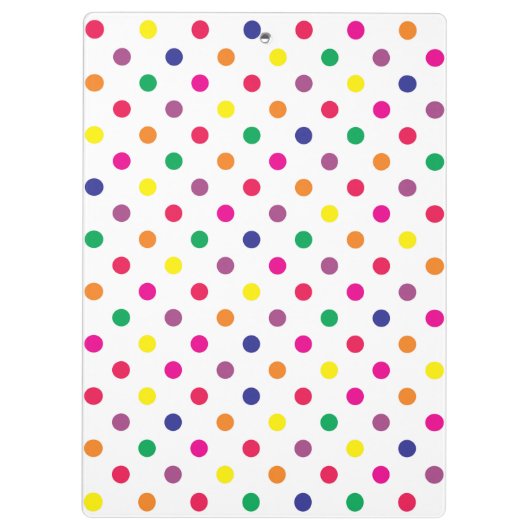Customize Colorful Dots Klemmbrett (Rückseite)