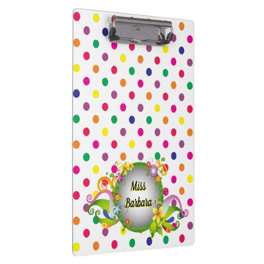 Customize Colorful Dots Klemmbrett (Rechts)