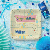 Customize Congratulations Retro Pappteller (Party)