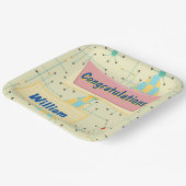 Customize Congratulations Retro Pappteller (Gewinkelt)