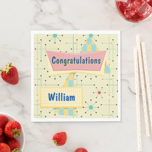 Customize Congratulations Retro Serviette (Beispiel)