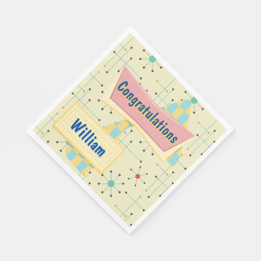 Customize Congratulations Retro Serviette (Ecke)