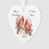 Customize Dated Cardinal to my Love Ornament (Vorderseite)