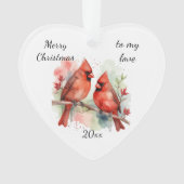 Customize Dated Cardinal to my Love Ornament (Vorderseite)