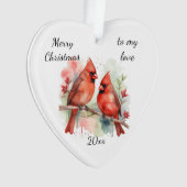 Customize Dated Cardinal to my Love Ornament (Vorderseite)