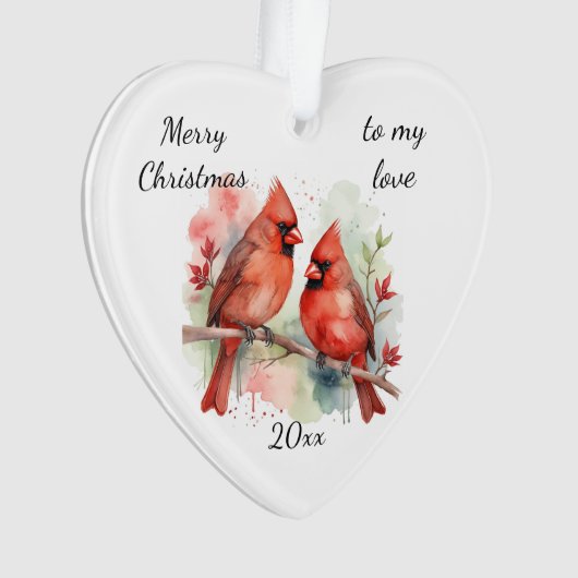 Customize Dated Cardinal to my Love Ornament (Vorderseite)