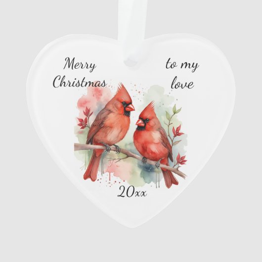 Customize Dated Cardinal to my Love Ornament (Rückseite)