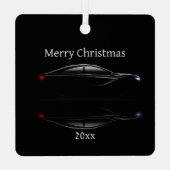 Customize Dated Christmas Sports Car Automobile Ornament Aus Metall (Rückseite)