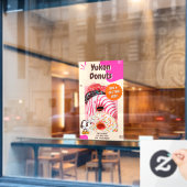Customize Donuts Beige Pink Promotion Fensteraufkleber (Café-Fenster)