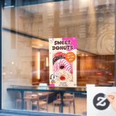 Customize Donuts Beige Pink Promotion Fensteraufkleber (Café-Fenster)