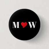 Customize Ehepaar A Loves B red heart Button (Vorderseite)