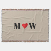 Customize Ehepaar A Loves B red heart Decke (Vorderseite)