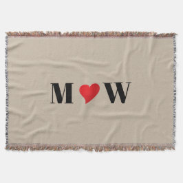 Customize Ehepaar A Loves B red heart Decke