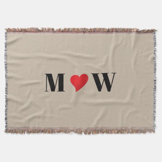 Customize Ehepaar A Loves B red heart Decke (Vorderseite)