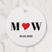 Customize Ehepaar A Loves B red heart Geschenkanhänger (Rückseite)