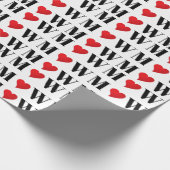 Customize Ehepaar A Loves B red heart Geschenkpapier (Ecke)