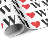 Customize Ehepaar A Loves B red heart Geschenkpapier (Rolleneckpunkt)