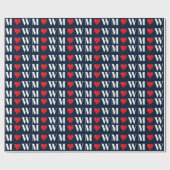 Customize Ehepaar A Loves B red heart Geschenkpapier (Flach)