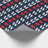 Customize Ehepaar A Loves B red heart Geschenkpapier (Ecke)