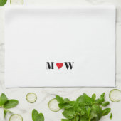 Customize Ehepaar A Loves B red heart Geschirrtuch (Gefaltet)