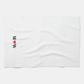 Customize Ehepaar A Loves B red heart Geschirrtuch (Horizontal)