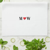 Customize Ehepaar A Loves B red heart Geschirrtuch (Gefaltet)