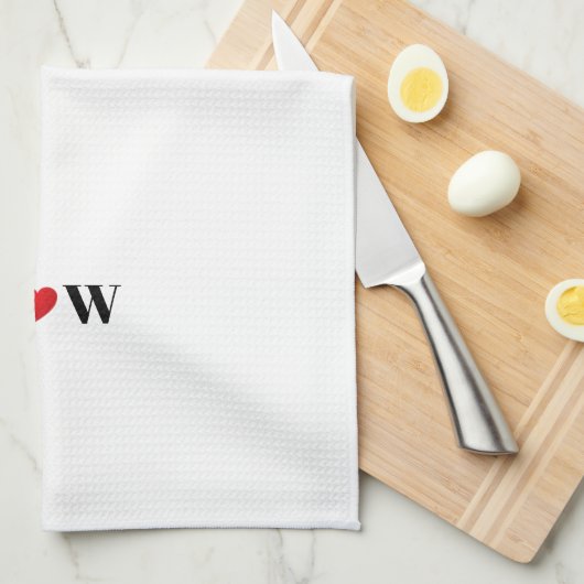 Customize Ehepaar A Loves B red heart Geschirrtuch (Viertel Falte)