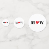Customize Ehepaar A Loves B red heart Konfetti (Rückseiten)