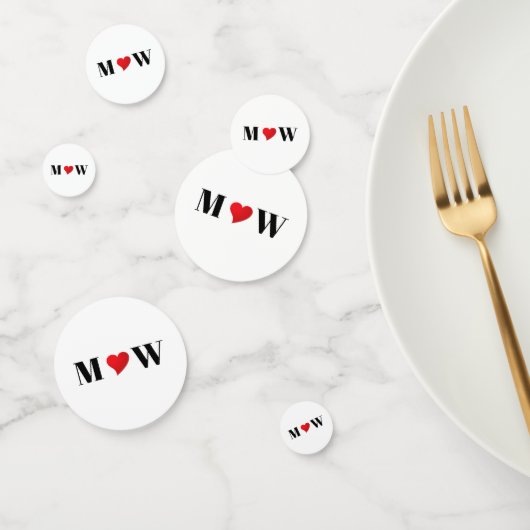 Customize Ehepaar A Loves B red heart Konfetti (Gruppe)