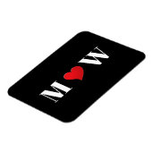 Customize Ehepaar A Loves B red heart Magnet (Linke Seite)