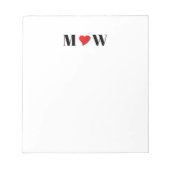 Customize Ehepaar A Loves B red heart Notizblock (Vorderseite)