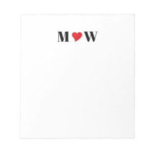 Customize Ehepaar A Loves B red heart Notizblock