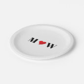 Customize Ehepaar A Loves B red heart Pappteller (Schrägansicht)