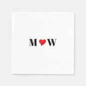 Customize Ehepaar A Loves B red heart Serviette (Vorderseite)