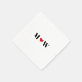 Customize Ehepaar A Loves B red heart Serviette (Ecke)