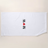 Customize Ehepaar A Loves B red heart Strandtuch (Vorderseite)