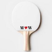 Customize Ehepaar A Loves B red heart Tischtennis Schläger (Rückseite)