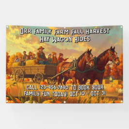 Customize Farm Fall Harvest Horse Drawn Wagon Ride Banner