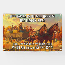 Customize Farm Fall Harvest Horse Drawn Wagon Ride Banner