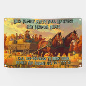 Customize Farm Fall Harvest Horse Drawn Wagon Ride Banner (Horizontal)
