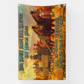 Customize Farm Fall Harvest Horse Drawn Wagon Ride Banner (Vertikal)