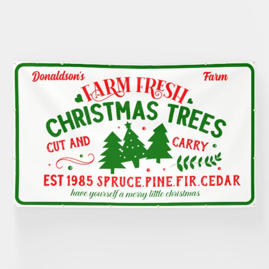 Customize Farm Fresh Christmas Trees For Sale Banner (Horizontal)