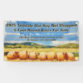 Customize Farm Round Bale Hay For Sale Banner (Horizontal)