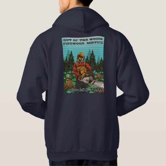 Customize Firewood Sales Business Promotional Hoodie (Rückseite)