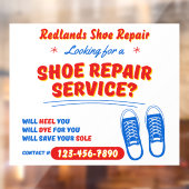 Customize Funny Shoe Repair Service Promo Fensteraufkleber (Blatt 2)
