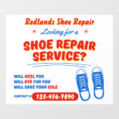 Customize Funny Shoe Repair Service Promo Fensteraufkleber (Blatt)