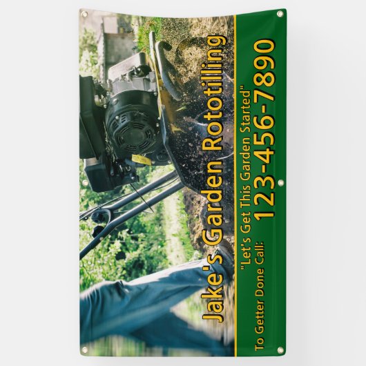Customize Garden Rototilling Service Business Banner (Vertikal)