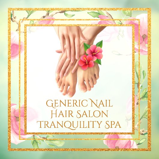 Customize Generic Nail Hair Salon Tranquility Spa  Fensteraufkleber (Blatt 3)