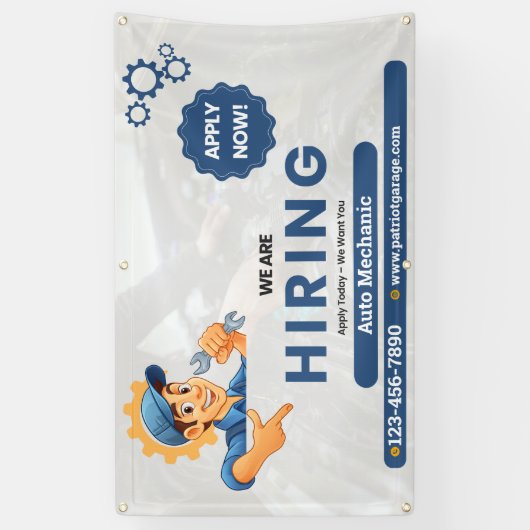 Customize Generic Now Hiring Auto Mechanic Banner (Vertikal)