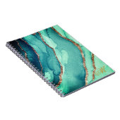 Customize Gold Teal Blue Marble Journal Notebook Notizblock (Rechte Seite)
